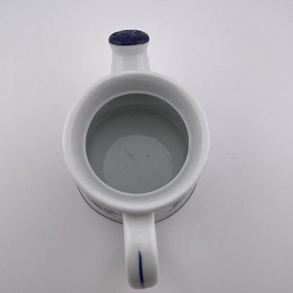 Holtkamp Greenhouses Inc. 2" Blue White Ceramic Watercan Planter‎ Succulent Pot - Picture 6 of 7